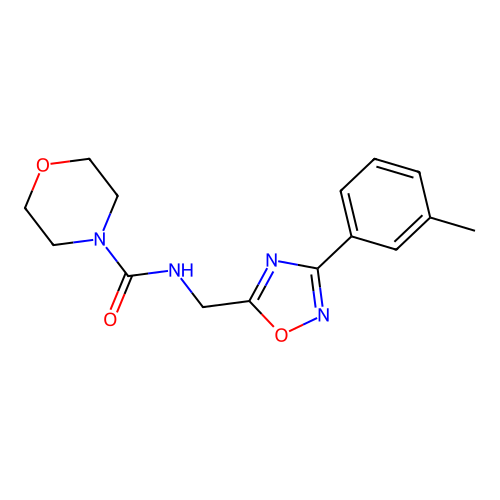 N-[[3-(3-methylphenyl)-1,2,4-oxadiazol-5-yl]methyl]morpholine-4-carboxamide structure