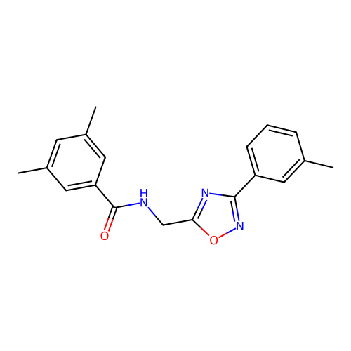 3,5-dimethyl-N-[[3-(3-methylphenyl)-1,2,4-oxadiazol-5-yl]methyl]benzamide structure
