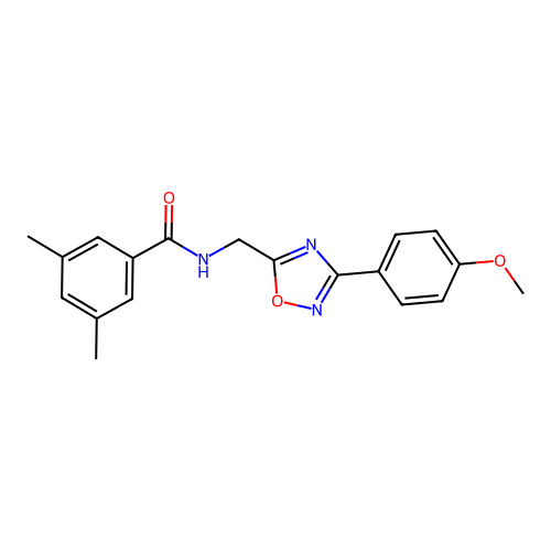 N-[[3-(4-methoxyphenyl)-1,2,4-oxadiazol-5-yl]methyl]-3,5-dimethylbenzamide structure