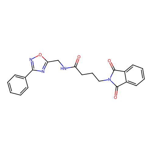 4-(1,3-dioxoisoindol-2-yl)-N-[(3-phenyl-1,2,4-oxadiazol-5-yl)methyl]butanamide structure