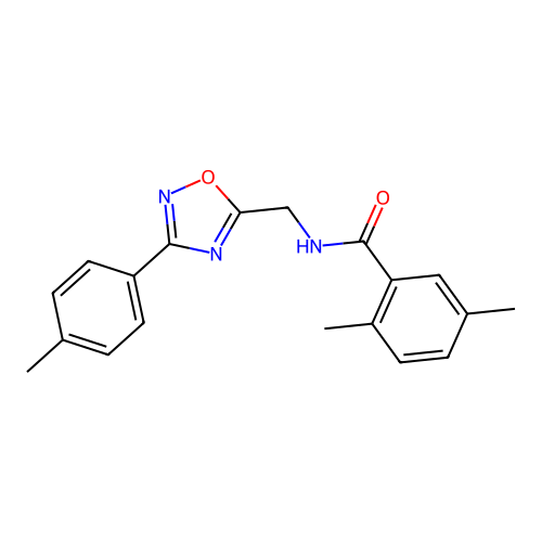 2,5-dimethyl-N-[[3-(4-methylphenyl)-1,2,4-oxadiazol-5-yl]methyl]benzamide structure