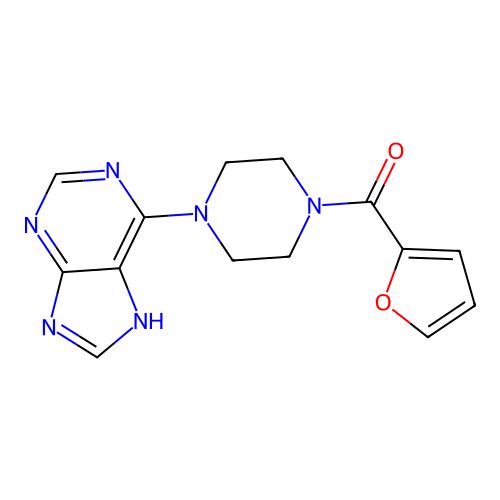 furan-2-yl[4-(7H-purin-6-yl)piperazin-1-yl]methanone structure