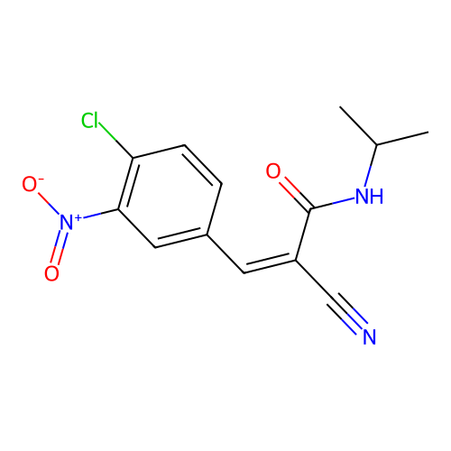 3-(4-chloro-3-nitrophenyl)-2-cyano-N-(propan-2-yl)prop-2-enamide structure
