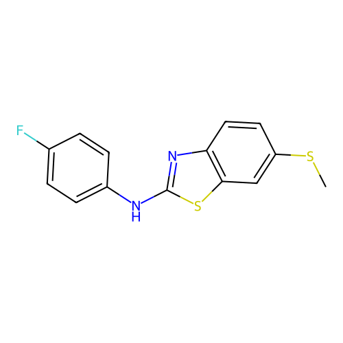N-(4-fluorophenyl)-6-(methylthio)benzo[d]thiazol-2-amine structure