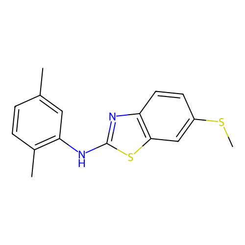 N-(2,5-dimethylphenyl)-6-(methylthio)benzo[d]thiazol-2-amine structure
