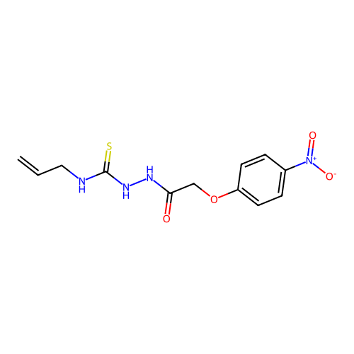 N-allyl-2-[2-(4-nitrophenoxy)acetyl]-1-hydrazinecarbothioamide structure