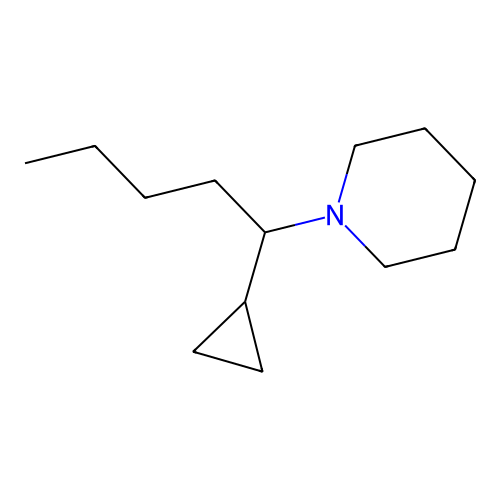 Piperidine, 1-(1-cyclopropylpentyl)- structure