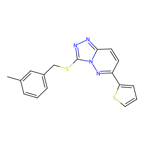 3-((3-Methylbenzyl)thio)-6-(thiophen-2-yl)-[1,2,4]triazolo[4,3-b]pyridazine structure