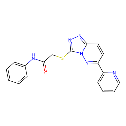 N-phenyl-2-[(6-pyridin-2-yl-[1,2,4]triazolo[4,3-b]pyridazin-3-yl)sulfanyl]acetamide structure