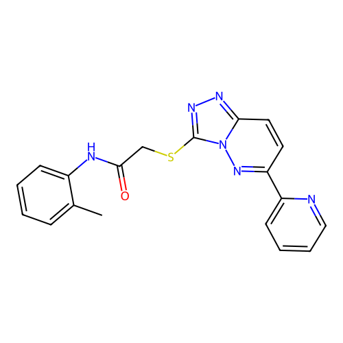 N-(2-methylphenyl)-2-{[6-(pyridin-2-yl)-[1,2,4]triazolo[4,3-b]pyridazin-3-yl]sulfanyl}acetamide structure