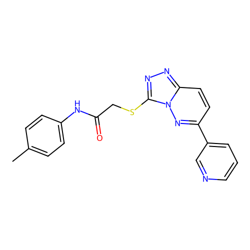 2-((6-(pyridin-3-yl)-[1,2,4]triazolo[4,3-b]pyridazin-3-yl)thio)-N-(p-tolyl)acetamide structure
