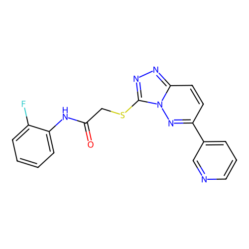 N-(2-fluorophenyl)-2-((6-(pyridin-3-yl)-[1,2,4]triazolo[4,3-b]pyridazin-3-yl)thio)acetamide structure