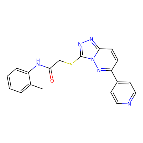 N-(2-methylphenyl)-2-[(6-pyridin-4-yl-[1,2,4]triazolo[4,3-b]pyridazin-3-yl)sulfanyl]acetamide structure