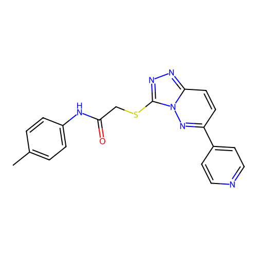 2-((6-(pyridin-4-yl)-[1,2,4]triazolo[4,3-b]pyridazin-3-yl)thio)-N-(p-tolyl)acetamide structure