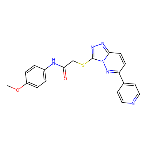 N-(4-methoxyphenyl)-2-((6-(pyridin-4-yl)-[1,2,4]triazolo[4,3-b]pyridazin-3-yl)thio)acetamide structure