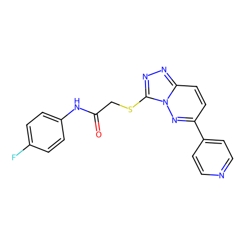 N-(4-fluorophenyl)-2-{[6-(pyridin-4-yl)-[1,2,4]triazolo[4,3-b]pyridazin-3-yl]sulfanyl}acetamide structure