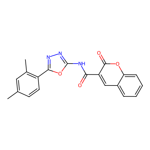 N-[5-(2,4-dimethylphenyl)-1,3,4-oxadiazol-2-yl]-2-oxo-2H-chromene-3-carboxamide structure