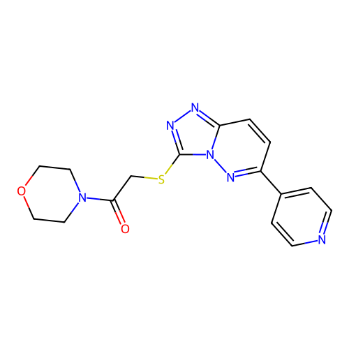 1-(morpholin-4-yl)-2-{[6-(pyridin-4-yl)-[1,2,4]triazolo[4,3-b]pyridazin-3-yl]sulfanyl}ethan-1-one structure