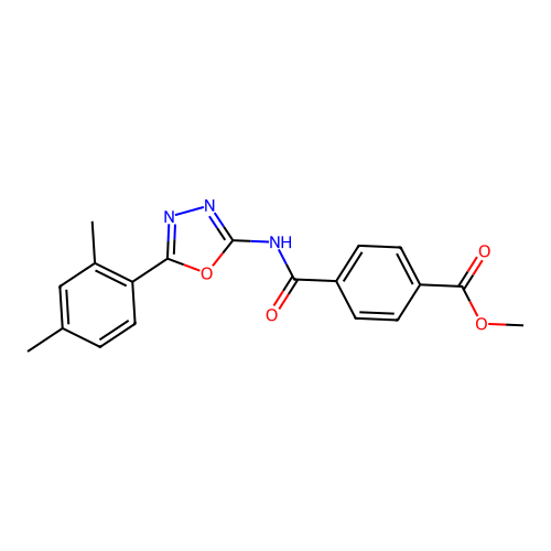 Methyl 4-((5-(2,4-dimethylphenyl)-1,3,4-oxadiazol-2-yl)carbamoyl)benzoate structure