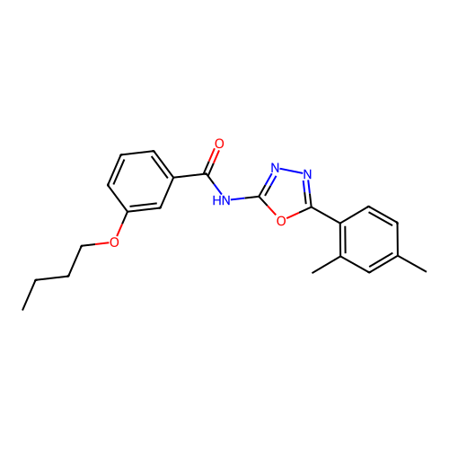 3-butoxy-N-[5-(2,4-dimethylphenyl)-1,3,4-oxadiazol-2-yl]benzamide structure