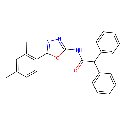 N-[5-(2,4-dimethylphenyl)-1,3,4-oxadiazol-2-yl]-2,2-diphenylacetamide structure
