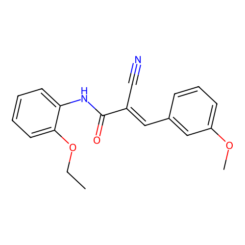 (2E)-2-cyano-N-(2-ethoxyphenyl)-3-(3-methoxyphenyl)acrylamide structure