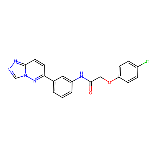 2-(4-chlorophenoxy)-N-(3-{[1,2,4]triazolo[4,3-b]pyridazin-6-yl}phenyl)acetamide structure