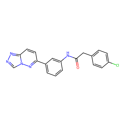 2-(4-chlorophenyl)-N-(3-{[1,2,4]triazolo[4,3-b]pyridazin-6-yl}phenyl)acetamide structure
