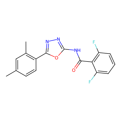 N-[5-(2,4-dimethylphenyl)-1,3,4-oxadiazol-2-yl]-2,6-difluorobenzamide structure