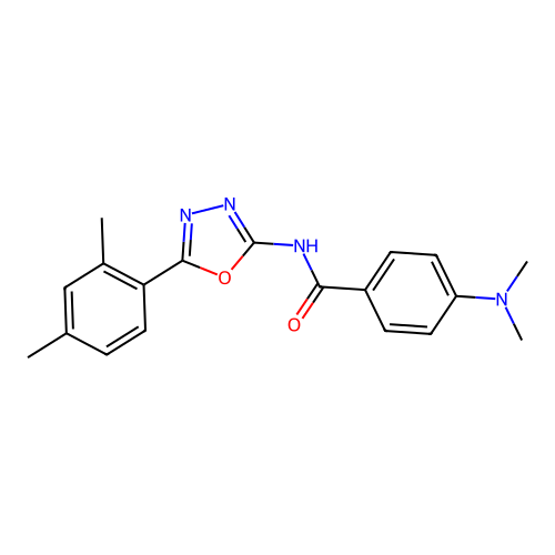 4-(dimethylamino)-N-[5-(2,4-dimethylphenyl)-1,3,4-oxadiazol-2-yl]benzamide structure