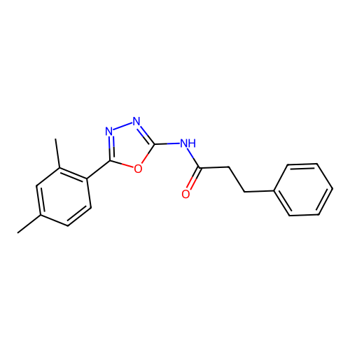 N-[5-(2,4-dimethylphenyl)-1,3,4-oxadiazol-2-yl]-3-phenylpropanamide structure