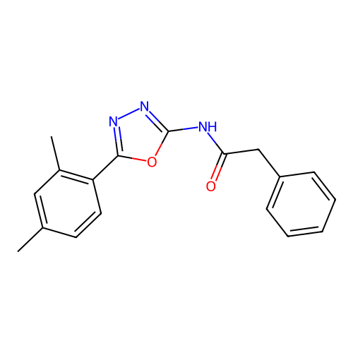 N-[5-(2,4-dimethylphenyl)-1,3,4-oxadiazol-2-yl]-2-phenylacetamide structure