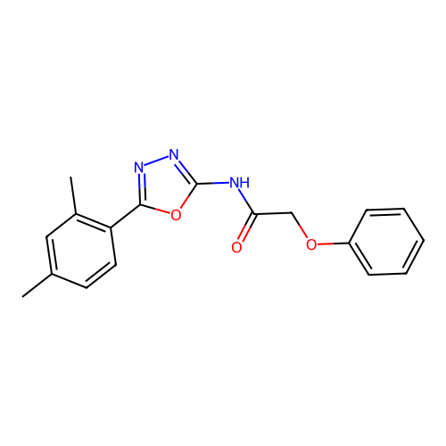 N-[5-(2,4-dimethylphenyl)-1,3,4-oxadiazol-2-yl]-2-phenoxyacetamide structure