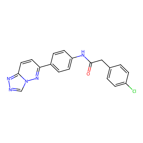 N-(4-([1,2,4]triazolo[4,3-b]pyridazin-6-yl)phenyl)-2-(4-chlorophenyl)acetamide structure