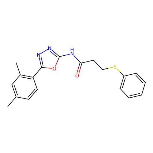 N-[5-(2,4-dimethylphenyl)-1,3,4-oxadiazol-2-yl]-3-phenylsulfanylpropanamide structure