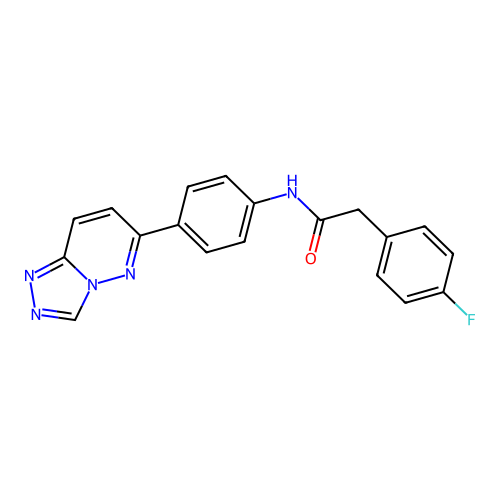 2-(4-fluorophenyl)-N-(4-{[1,2,4]triazolo[4,3-b]pyridazin-6-yl}phenyl)acetamide structure