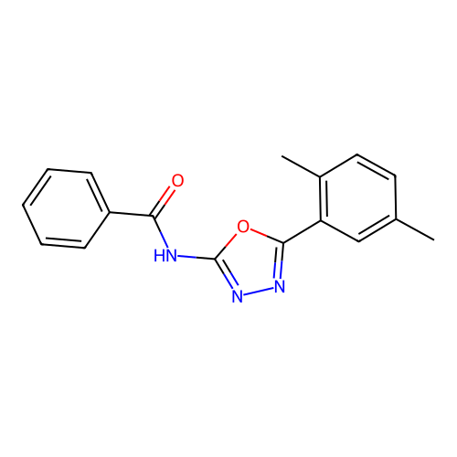 N-[5-(2,5-dimethylphenyl)-1,3,4-oxadiazol-2-yl]benzamide structure