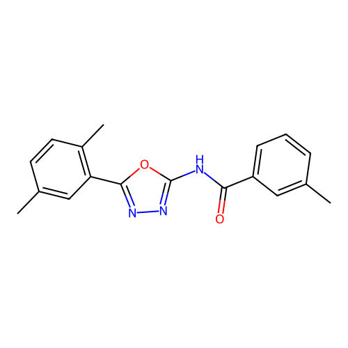 N-[5-(2,5-dimethylphenyl)-1,3,4-oxadiazol-2-yl]-3-methylbenzamide structure