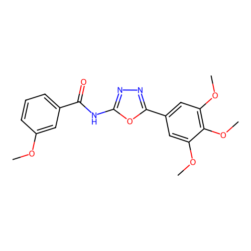3-methoxy-N-[5-(3,4,5-trimethoxyphenyl)-1,3,4-oxadiazol-2-yl]benzamide structure