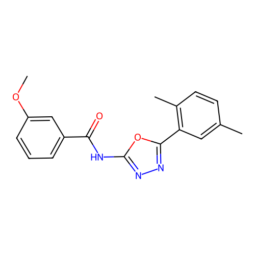 N-[5-(2,5-dimethylphenyl)-1,3,4-oxadiazol-2-yl]-3-methoxybenzamide structure