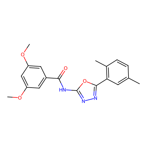 N-[5-(2,5-dimethylphenyl)-1,3,4-oxadiazol-2-yl]-3,5-dimethoxybenzamide structure