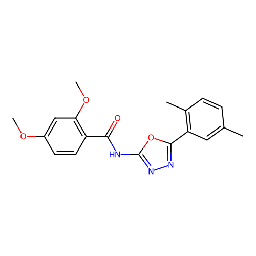 N-[5-(2,5-dimethylphenyl)-1,3,4-oxadiazol-2-yl]-2,4-dimethoxybenzamide structure