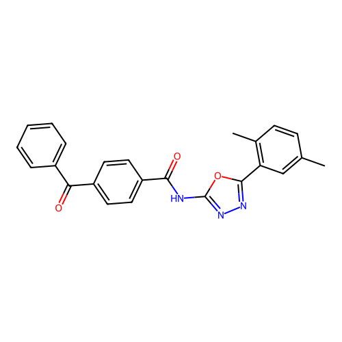 4-benzoyl-N-[5-(2,5-dimethylphenyl)-1,3,4-oxadiazol-2-yl]benzamide structure