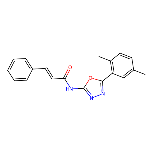 N-(5-(2,5-dimethylphenyl)-1,3,4-oxadiazol-2-yl)cinnamamide structure