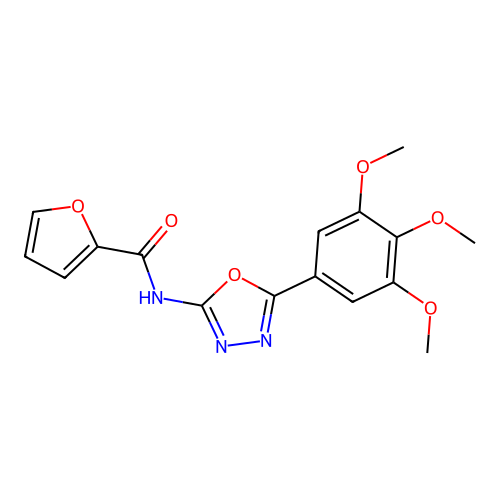 N-[5-(3,4,5-trimethoxyphenyl)-1,3,4-oxadiazol-2-yl]furan-2-carboxamide structure