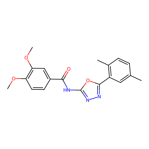 N-[5-(2,5-dimethylphenyl)-1,3,4-oxadiazol-2-yl]-3,4-dimethoxybenzamide structure