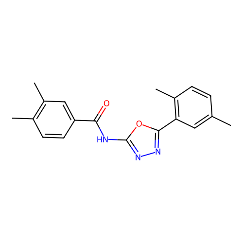 N-[5-(2,5-dimethylphenyl)-1,3,4-oxadiazol-2-yl]-3,4-dimethylbenzamide structure