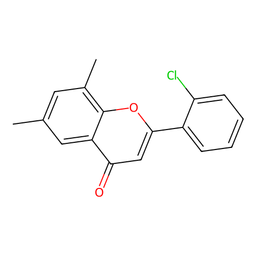 4H-1-Benzopyran-4-one, 2-(2-chlorophenyl)-6,8-dimethyl- structure