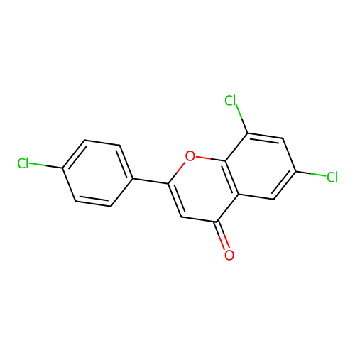 4H-1-Benzopyran-4-one, 6,8-dichloro-2-(4-chlorophenyl)- structure
