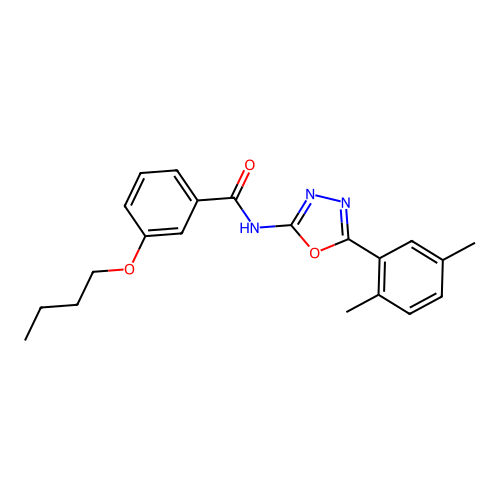 3-butoxy-N-[5-(2,5-dimethylphenyl)-1,3,4-oxadiazol-2-yl]benzamide structure
